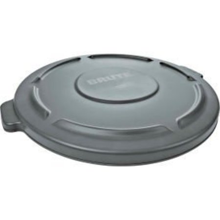 RUBBERMAID COMMERCIAL Flat Lid For 20 Gallon Round Trash Container - Gray FG261960GRAY